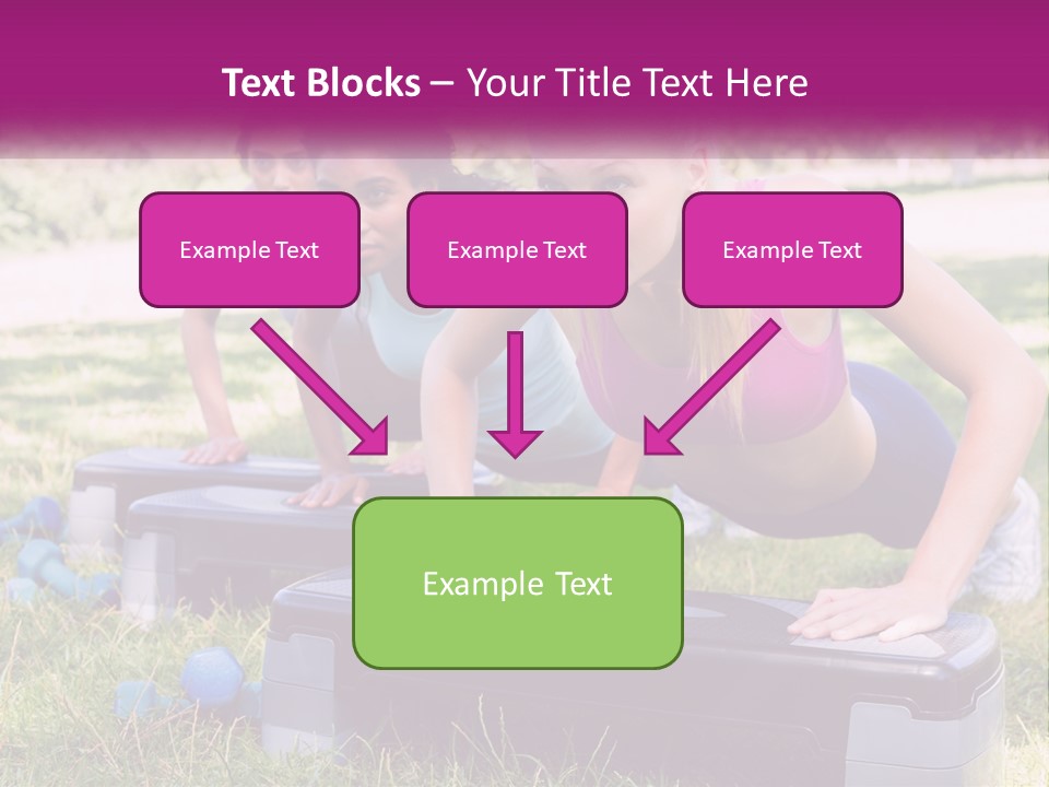A Group Of Women Doing Push Ups In A Park PowerPoint Template