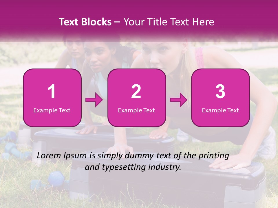 A Group Of Women Doing Push Ups In A Park PowerPoint Template