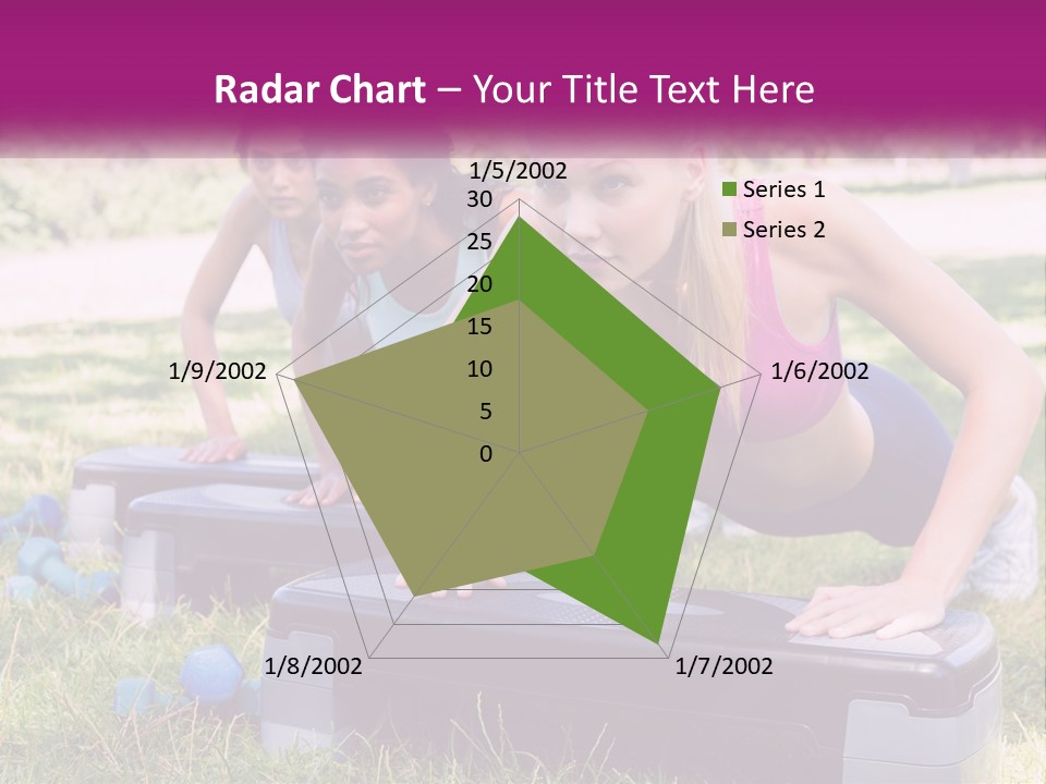 A Group Of Women Doing Push Ups In A Park PowerPoint Template