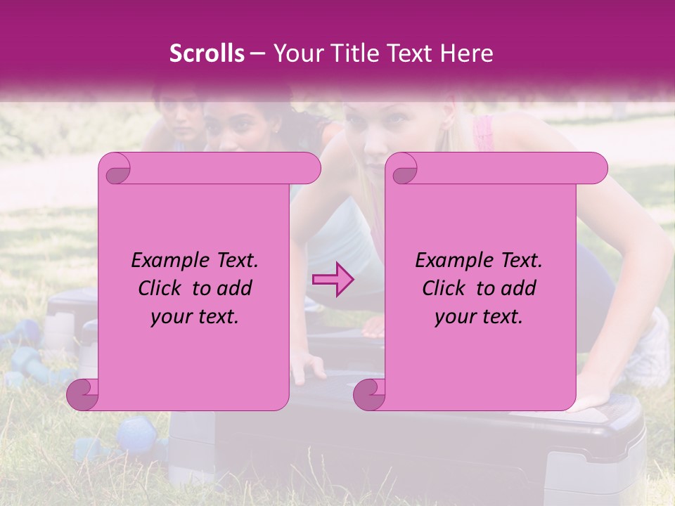 A Group Of Women Doing Push Ups In A Park PowerPoint Template