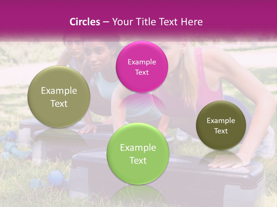 A Group Of Women Doing Push Ups In A Park PowerPoint Template