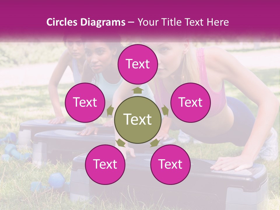 A Group Of Women Doing Push Ups In A Park PowerPoint Template