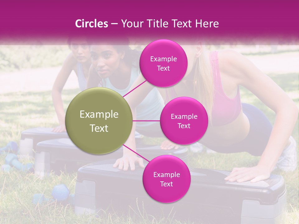 A Group Of Women Doing Push Ups In A Park PowerPoint Template