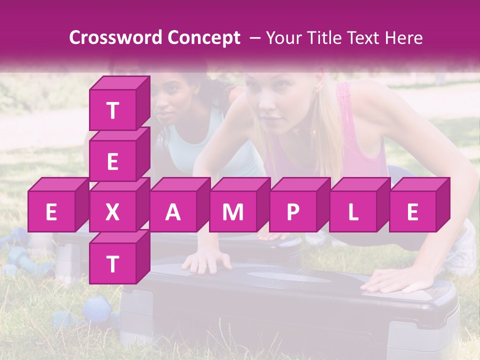 A Group Of Women Doing Push Ups In A Park PowerPoint Template