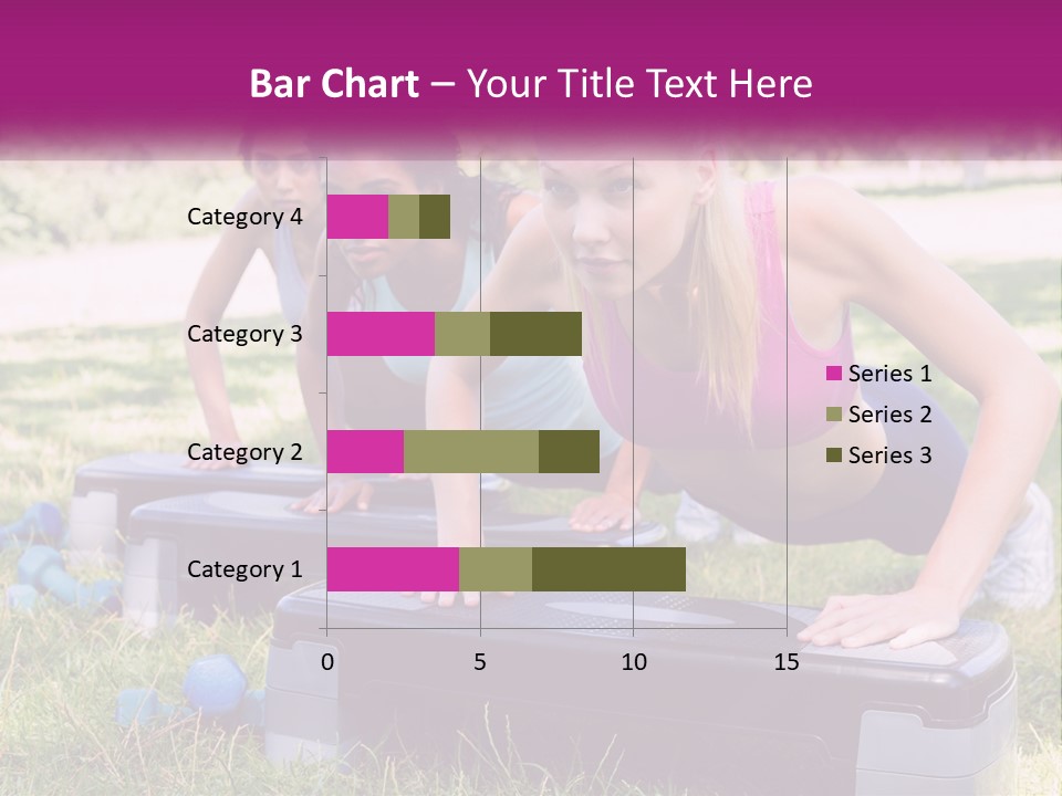 A Group Of Women Doing Push Ups In A Park PowerPoint Template