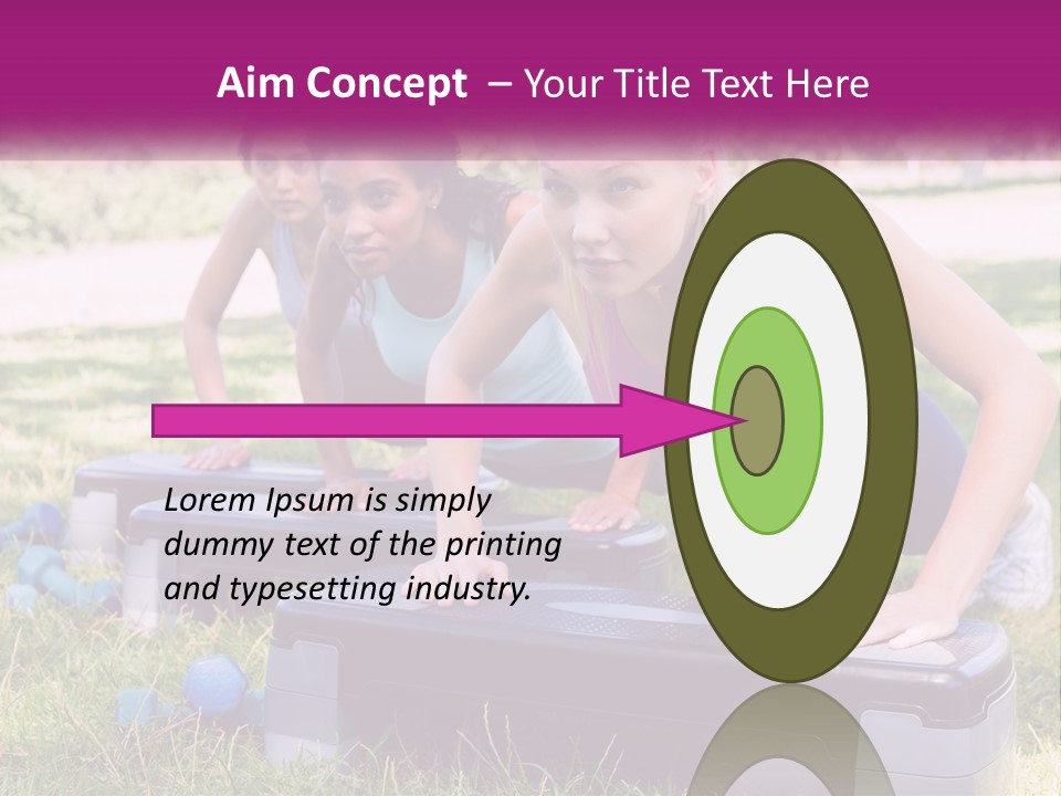 A Group Of Women Doing Push Ups In A Park PowerPoint Template