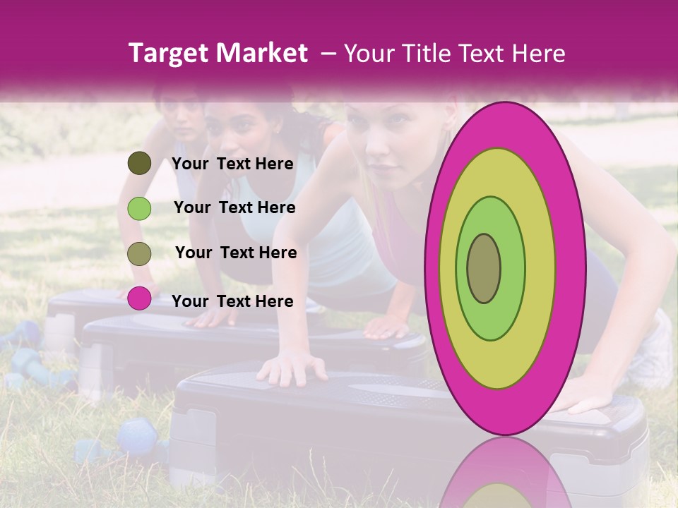 A Group Of Women Doing Push Ups In A Park PowerPoint Template