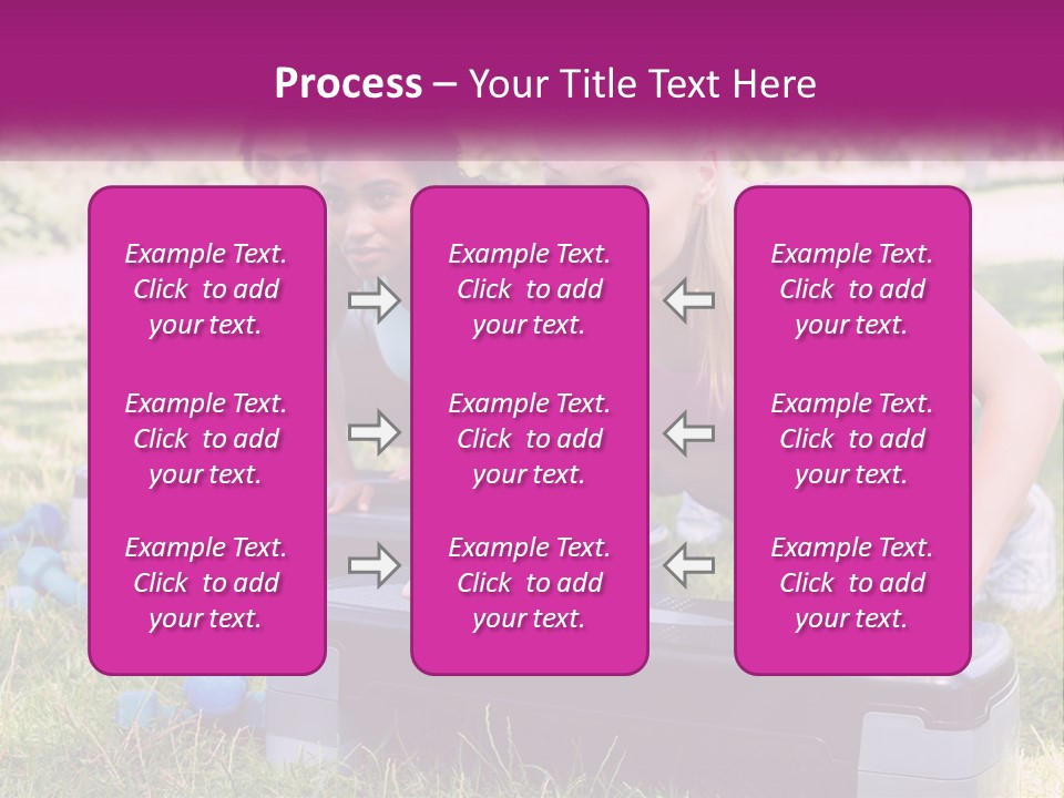 A Group Of Women Doing Push Ups In A Park PowerPoint Template