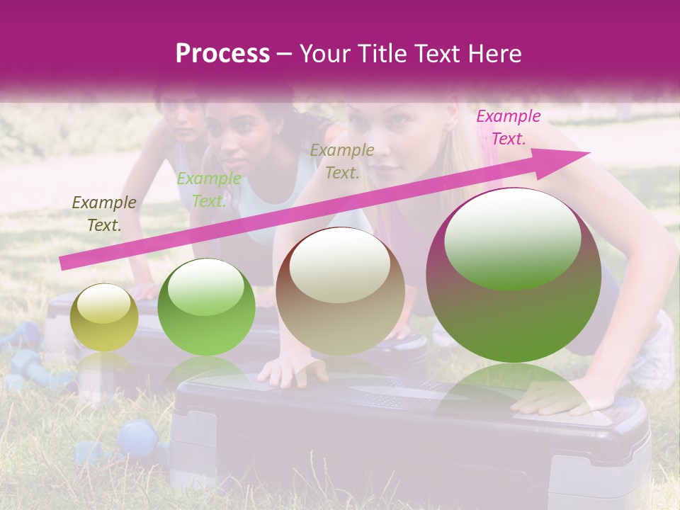 A Group Of Women Doing Push Ups In A Park PowerPoint Template