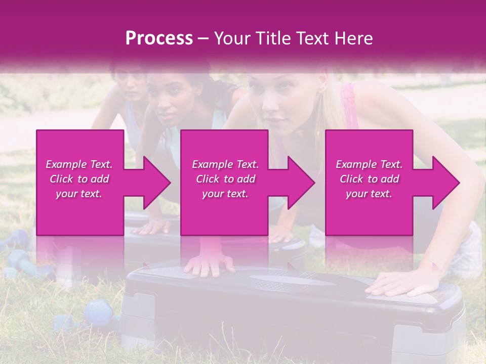 A Group Of Women Doing Push Ups In A Park PowerPoint Template
