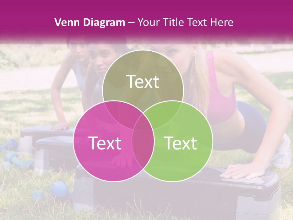 A Group Of Women Doing Push Ups In A Park PowerPoint Template