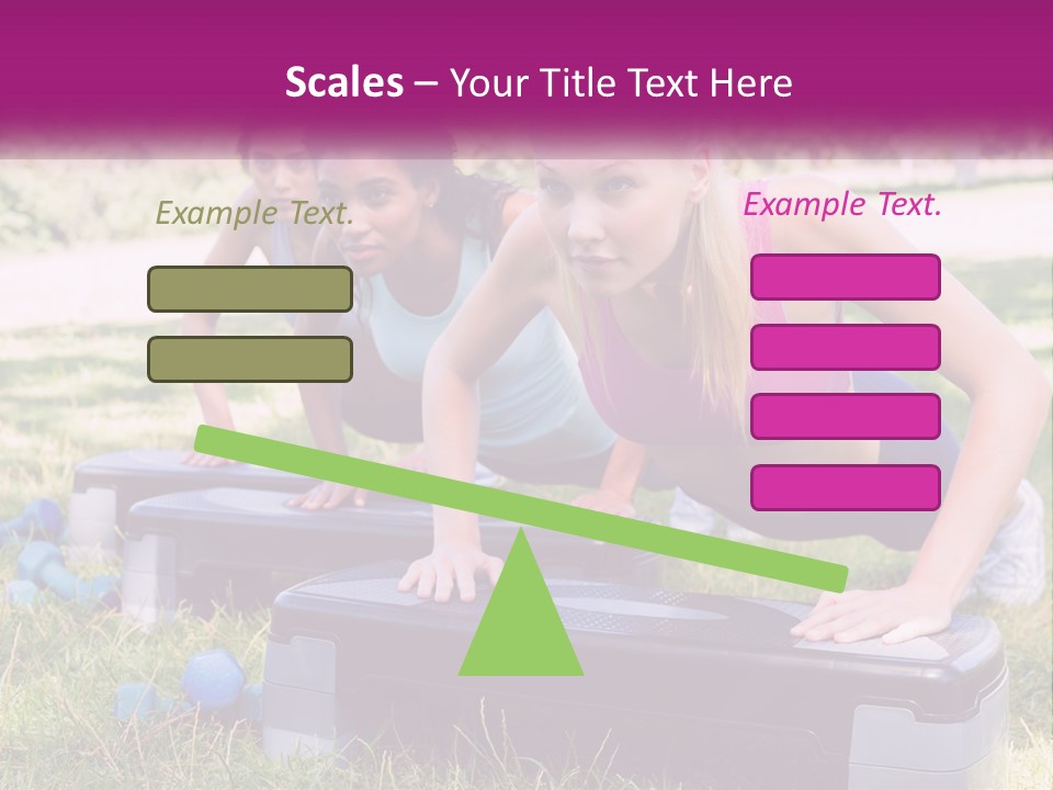 A Group Of Women Doing Push Ups In A Park PowerPoint Template