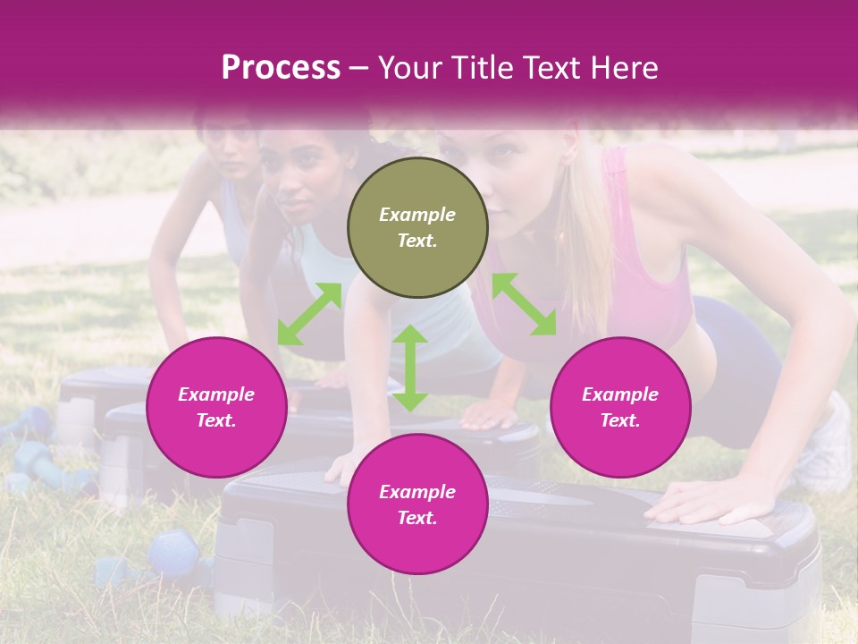 A Group Of Women Doing Push Ups In A Park PowerPoint Template
