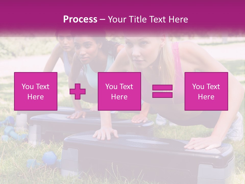 A Group Of Women Doing Push Ups In A Park PowerPoint Template