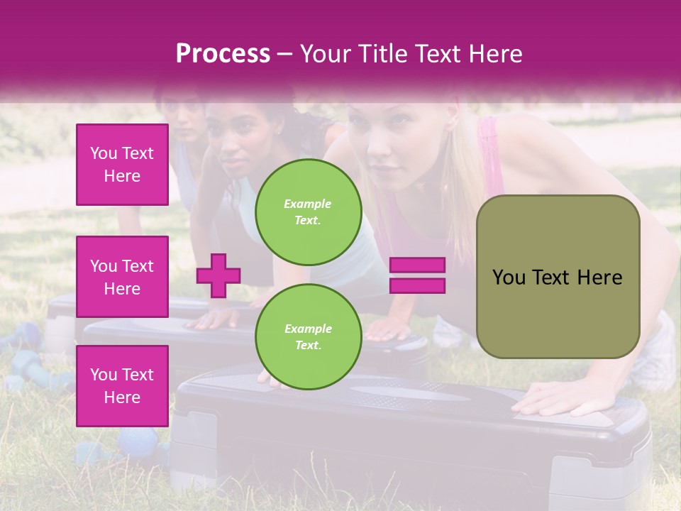 A Group Of Women Doing Push Ups In A Park PowerPoint Template