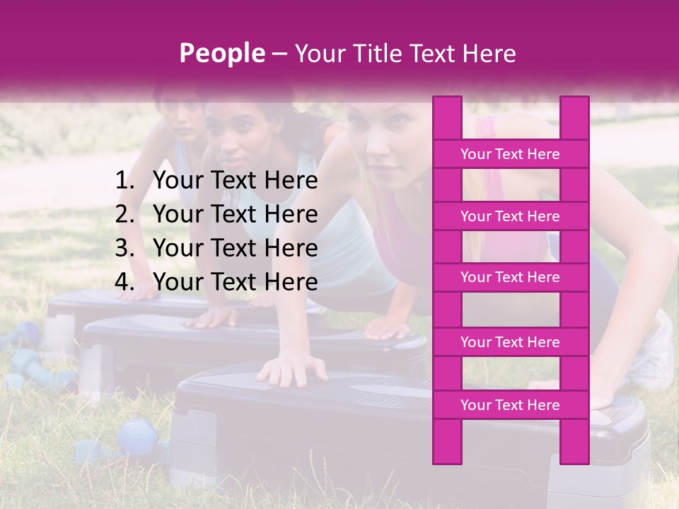A Group Of Women Doing Push Ups In A Park PowerPoint Template