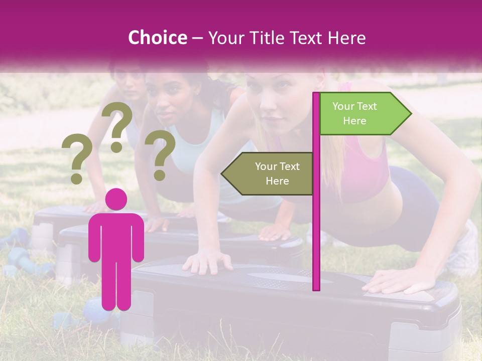 A Group Of Women Doing Push Ups In A Park PowerPoint Template