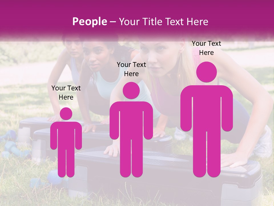 A Group Of Women Doing Push Ups In A Park PowerPoint Template