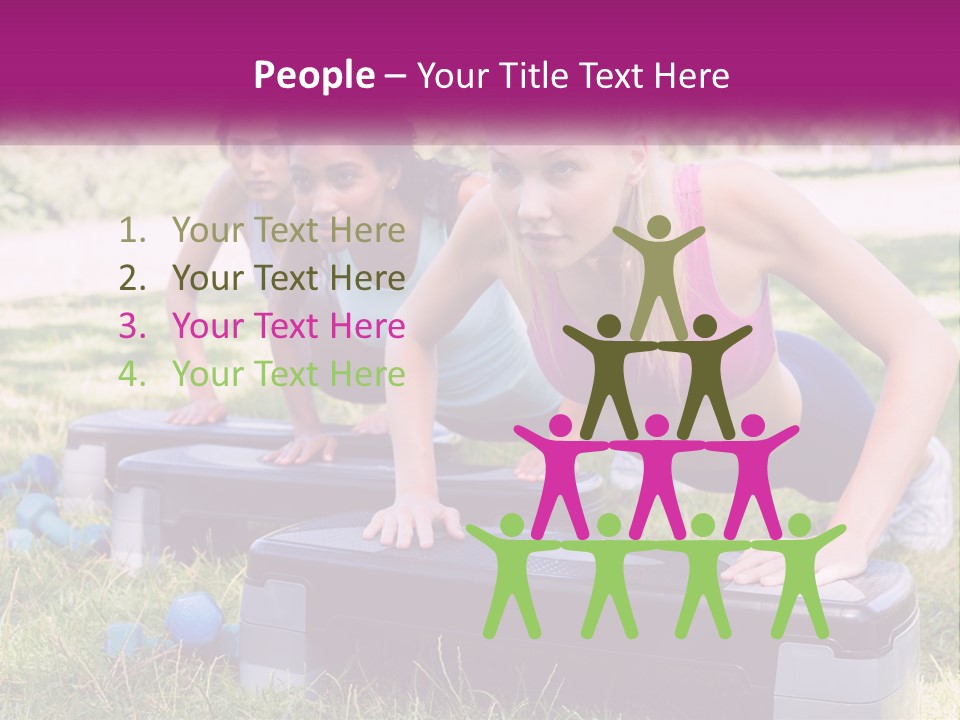 A Group Of Women Doing Push Ups In A Park PowerPoint Template