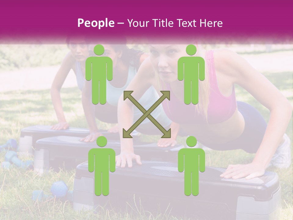 A Group Of Women Doing Push Ups In A Park PowerPoint Template
