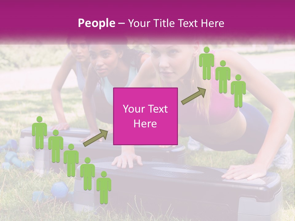 A Group Of Women Doing Push Ups In A Park PowerPoint Template