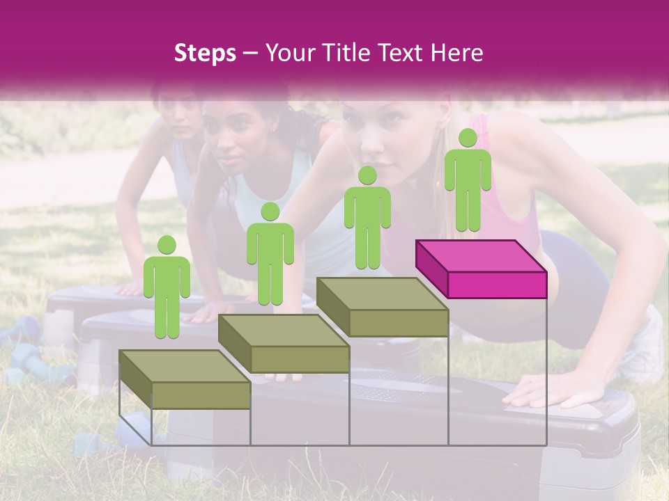 A Group Of Women Doing Push Ups In A Park PowerPoint Template