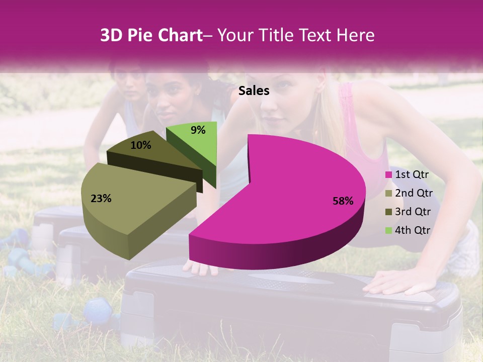 A Group Of Women Doing Push Ups In A Park PowerPoint Template
