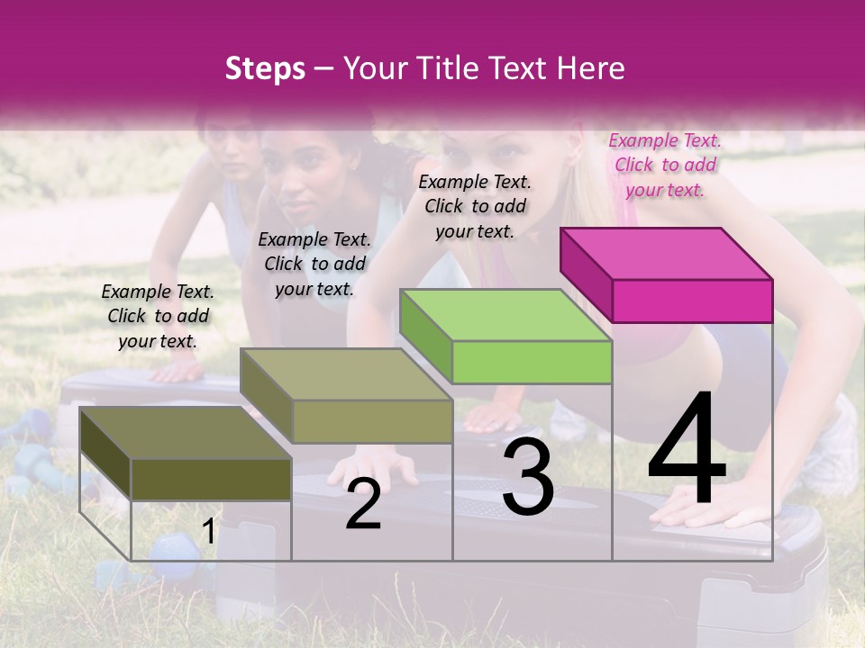 A Group Of Women Doing Push Ups In A Park PowerPoint Template