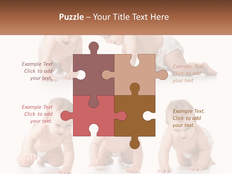 A Baby In A Diaper Crawling On The Ground PowerPoint Template