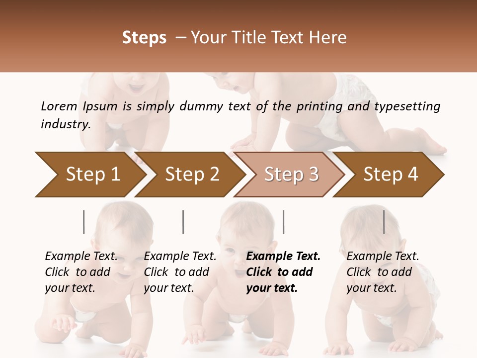 A Baby In A Diaper Crawling On The Ground PowerPoint Template