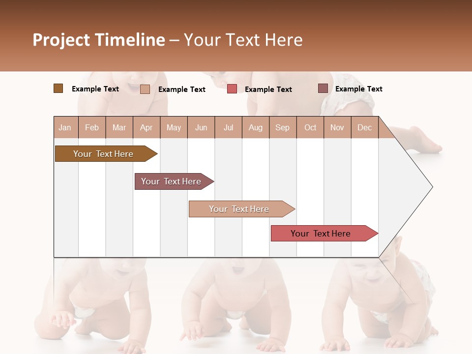 A Baby In A Diaper Crawling On The Ground PowerPoint Template