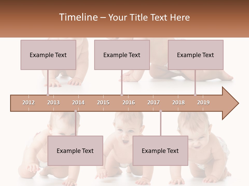 A Baby In A Diaper Crawling On The Ground PowerPoint Template