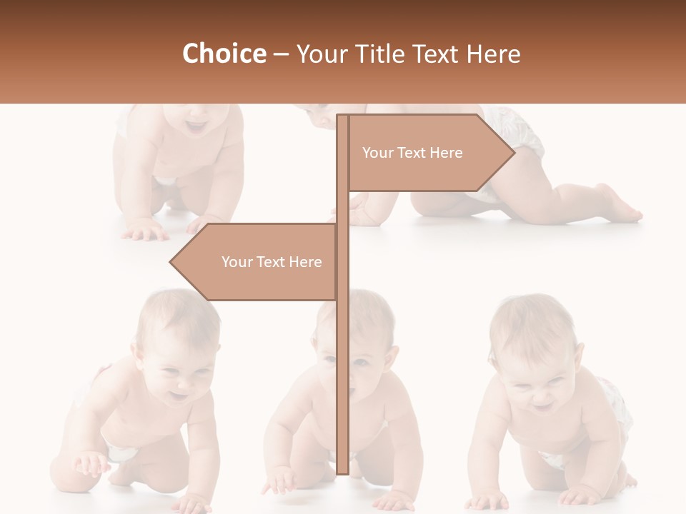 A Baby In A Diaper Crawling On The Ground PowerPoint Template