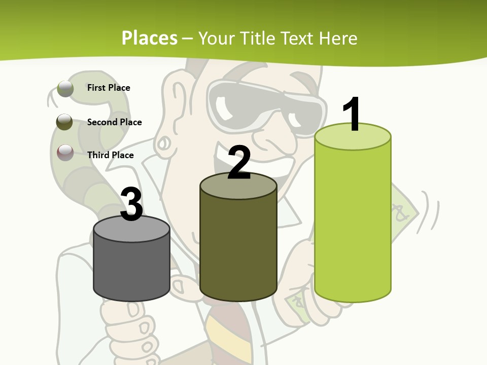 A Man In A Tie Holding Money And A Snake PowerPoint Template