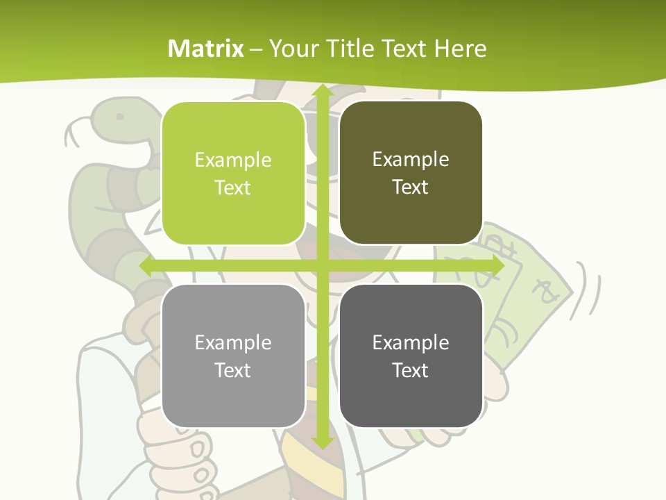 A Man In A Tie Holding Money And A Snake PowerPoint Template