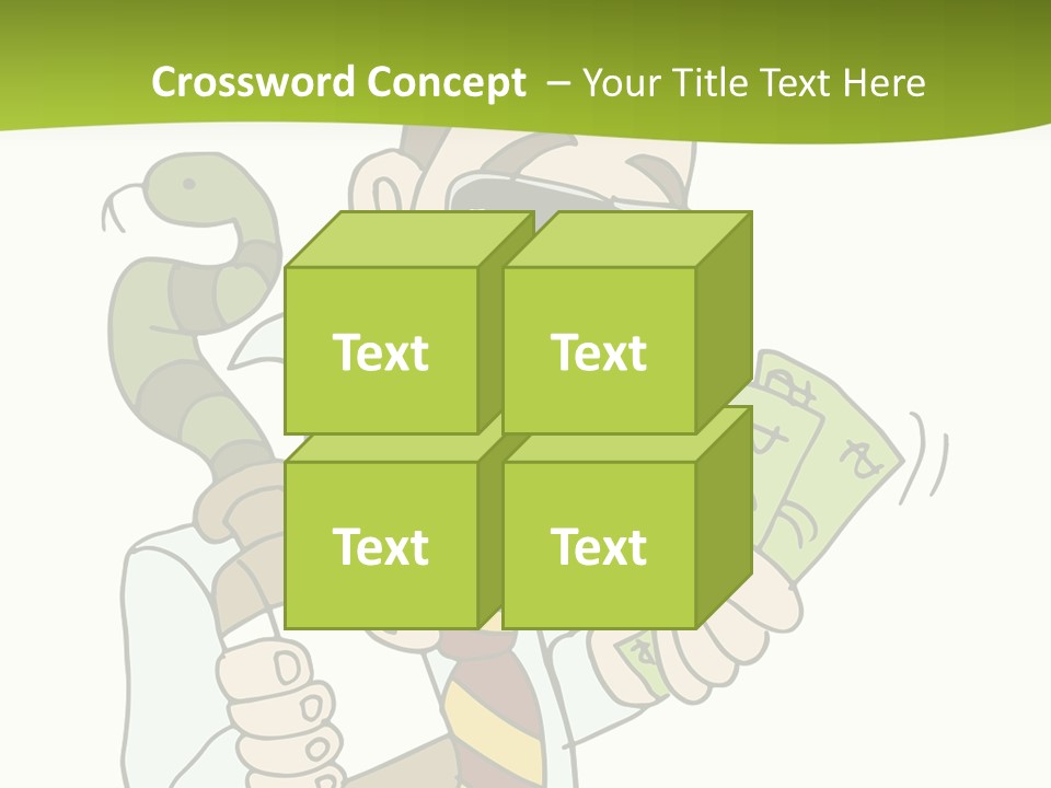 A Man In A Tie Holding Money And A Snake PowerPoint Template