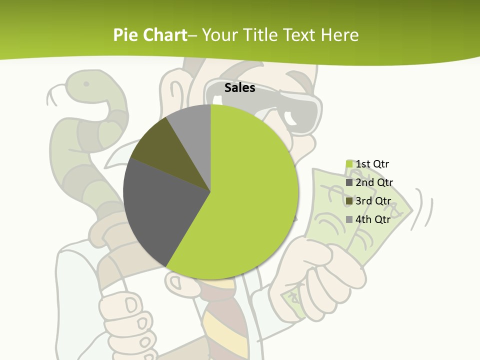 A Man In A Tie Holding Money And A Snake PowerPoint Template
