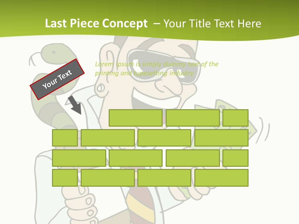 A Man In A Tie Holding Money And A Snake PowerPoint Template