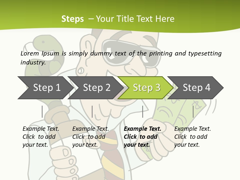 A Man In A Tie Holding Money And A Snake PowerPoint Template