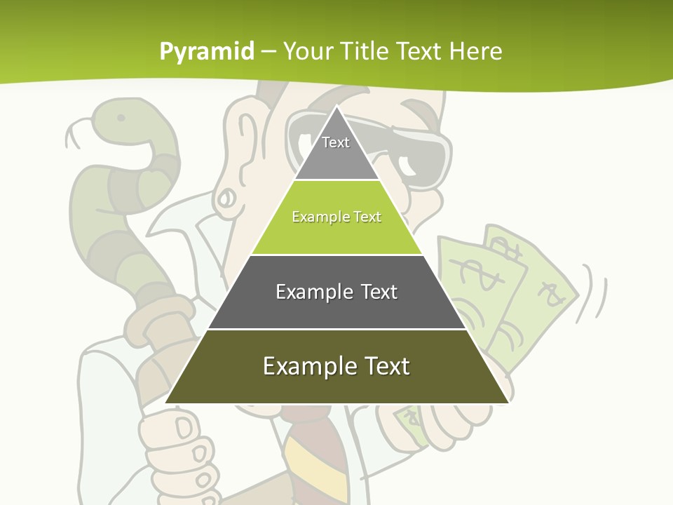 A Man In A Tie Holding Money And A Snake PowerPoint Template