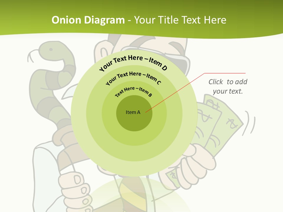 A Man In A Tie Holding Money And A Snake PowerPoint Template