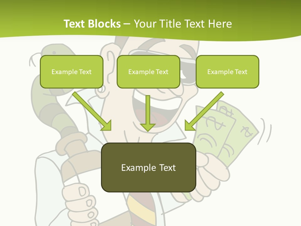 A Man In A Tie Holding Money And A Snake PowerPoint Template
