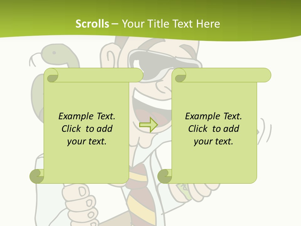 A Man In A Tie Holding Money And A Snake PowerPoint Template