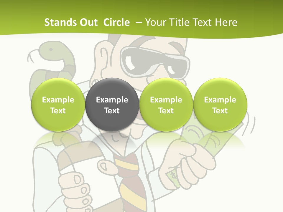 A Man In A Tie Holding Money And A Snake PowerPoint Template