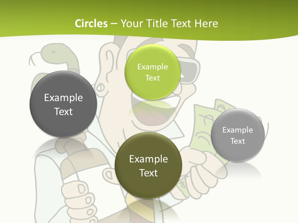 A Man In A Tie Holding Money And A Snake PowerPoint Template