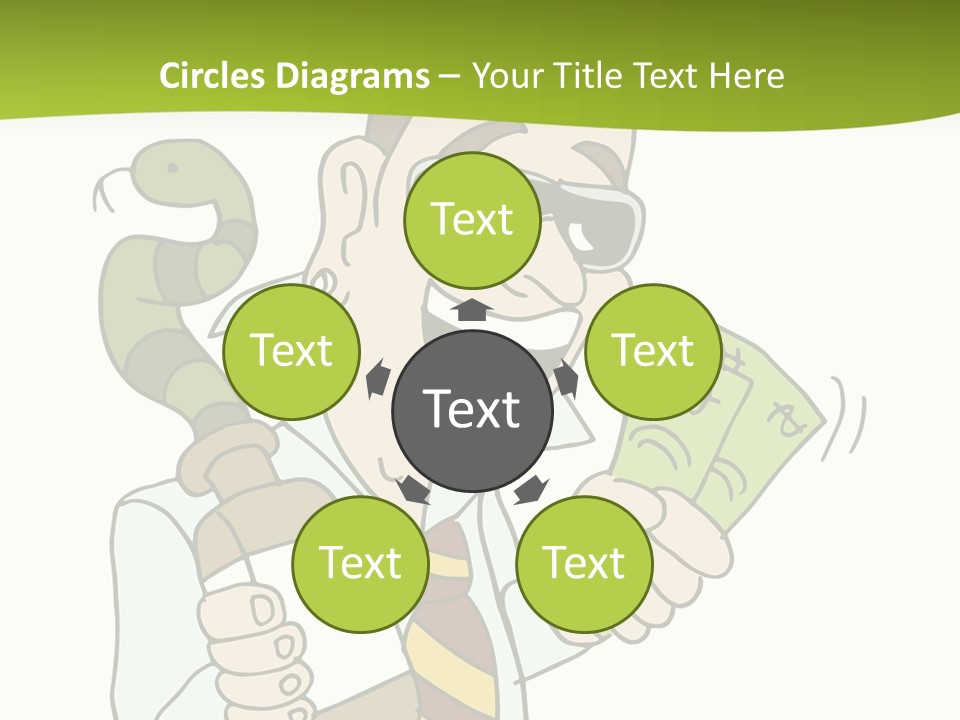 A Man In A Tie Holding Money And A Snake PowerPoint Template