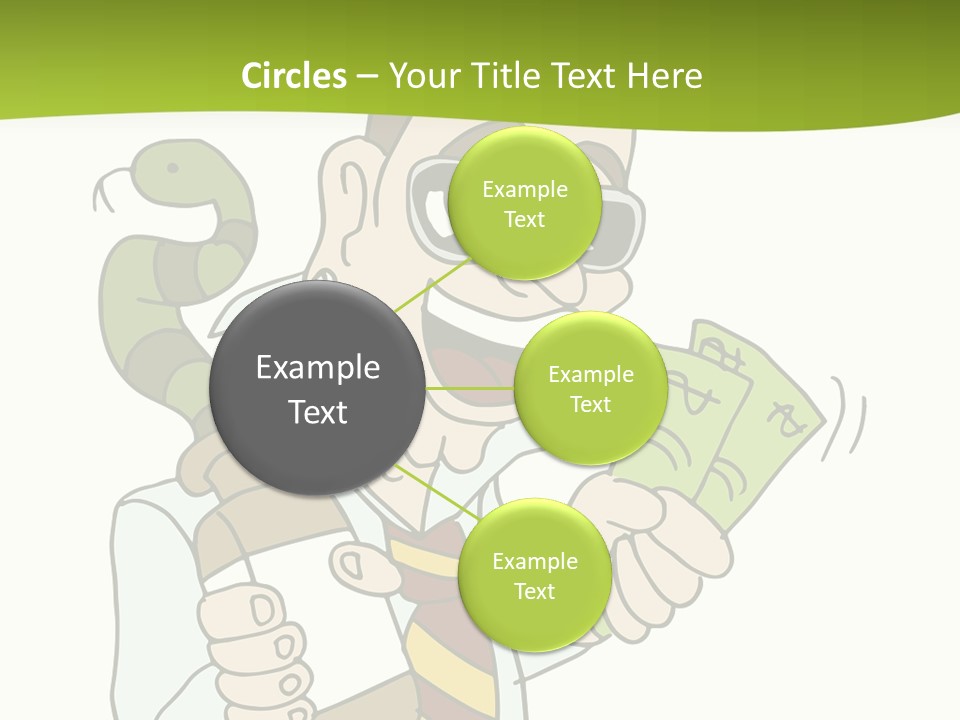 A Man In A Tie Holding Money And A Snake PowerPoint Template