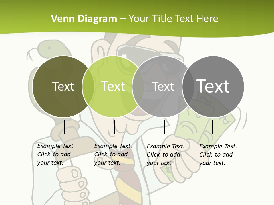 A Man In A Tie Holding Money And A Snake PowerPoint Template