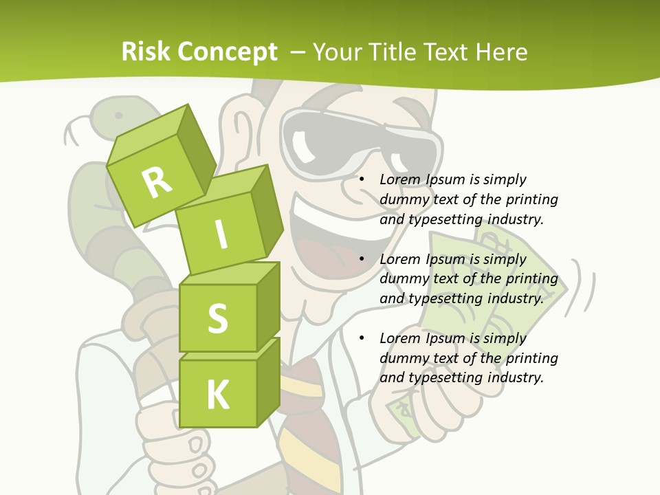 A Man In A Tie Holding Money And A Snake PowerPoint Template