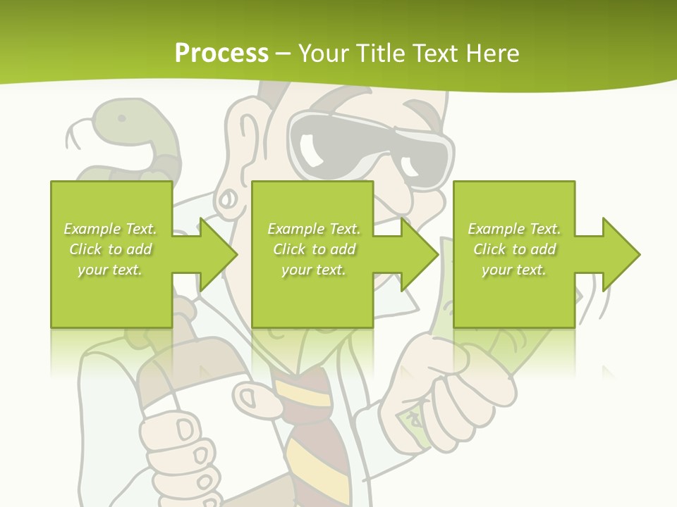 A Man In A Tie Holding Money And A Snake PowerPoint Template